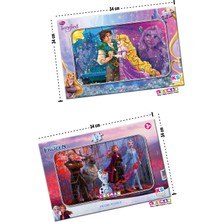 Elsa Frozen ve Rapunzel Tangled 2'li Puzzle/yapboz