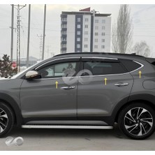 Ebal Oto Hyundai Tucson Krom Cam Çıtası 6 Prç. 2015-2020 Model Arası Uyumlu Paslanmaz Çelik