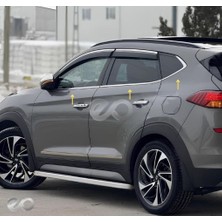 Ebal Oto Hyundai Tucson Krom Cam Çıtası 6 Prç. 2015-2020 Model Arası Uyumlu Paslanmaz Çelik