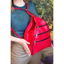 Lederax Hakiki Deri Çok Gözlü Sırt Ve Omuz Çantası LD52