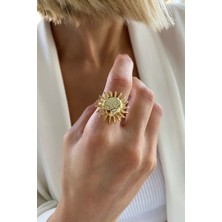 Bonnjerra Jewellery Özel Tasarım Altın Kaplama Ayarlanabilir Güneş Yüzük