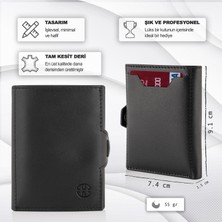 Trusador Verona Siyah Kartlık Unisex Hakiki Deri Rfid Korumalı Minimalist Erkek Kadın Mini Cüzdan Hediyelik