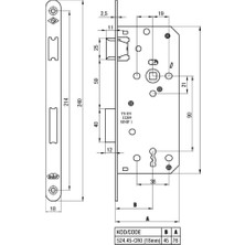 Hobidabi Sessiz Oda Kilidi 524.45-CRO 18 mm