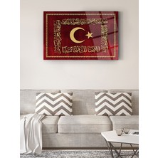 Taulart Osmanlı Sancağı Türk Bayraklı Cam Tablo Islami Tablo Dini Tablo