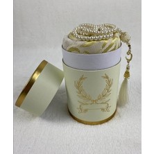 Seccade, Silindir Kutulu Seccade Inci Tesbihli Namaz Seti - Kre