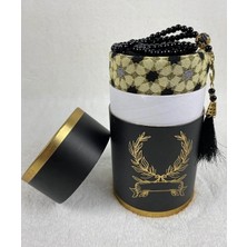 Seccade, Silindir Kutulu Seccade Inci Tesbihli Namaz Seti - Siy