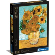 Clementoni - 1000 Parça Museum Collection Yetişkin Puzzle - Van Gogh “sun Flowers”