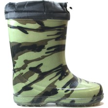 Onlo Ayakkabı Y.002 Su Geçirmez Sıcak Kürk Astarlı Çocuk Yağmur Çizme