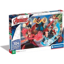 Clementoni - 104 Parça Glitter Puzzle - Avengers - 20347