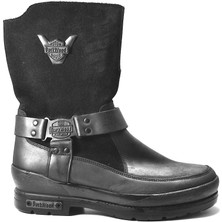 Darkwood 3899  Deri Siyah Fermuarlı Genç Erkek Çocuk Uzun Bot