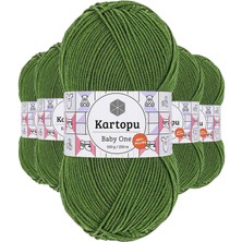 Nako 5 Adet Baby One Tüylenmeyen El Örgü ipi Yünü Yeşil K1391