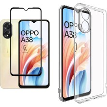 Coolacs Oppo A38 ile Uyumlu Telefon Kılıfı ve 5d Tam Kaplayan Cam Ekran Koruyucu