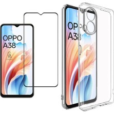 Coolacs Oppo A38 ile Uyumlu Telefon Kılıfı ve Tam Kaplayan Seramik Ekran Koruyucu