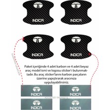 Kocamın Tasarımı Tata Indica Için Karbon Çizik Önleyici Özel Tasarım Şık Kapı Içi Folyo Seti Indica Yazılı