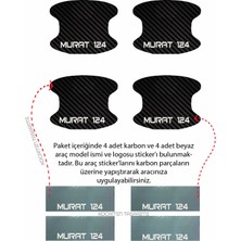 Kocamın Tasarımı Tofaş Murat 124 Kapı Içi Karbon Desenli Estetik ve Koruyucu Çizik Önleyici Folyo Takımı Murat 124 Yazılı