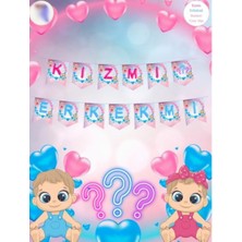 Gogopak Cinsiyet Partisi Kız Mı? Erkek Mi? Konuşma Balonu - Banner - Cinsiyet Balonu Set