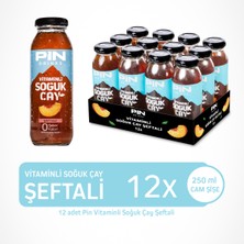 Pin Şeftali Aromalı Soğuk Çay - Şekersiz & Kalorisiz - 250 ml x 12 Adet