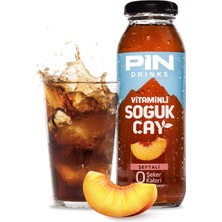 Pin Şeftali Aromalı Soğuk Çay - Şekersiz & Kalorisiz - 250 ml x 12 Adet