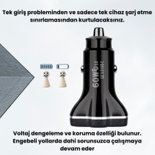 Coofbe Şarj Akım Korumalı Pd 60W +Usb 78W Araç Çakmaklık Şarjı Araç Şarj Istasyonu Araç Şarj Başlık