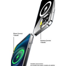 Kzy Apple iPhone Xs Kılıf Magsafe Kablosuz Şarj Destekli Şeffaf Silikon Kapak