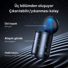 Polham Premium LED Işıklı Kapaklı Araç Içi Küllük, Yıkanabilir, Koku Önleyici Sigara Tutuculu Küllük