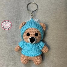 Uretti El Örgüsü Amigurumi Pijamalı Ayı Anahtarlık - Kahverengi