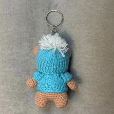 Uretti El Örgüsü Amigurumi Pijamalı Ayı Anahtarlık - Kahverengi