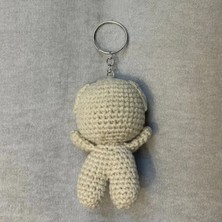 Uretti El Örgüsü Amigurumi Papyonlu Ayı Anahtarlık - Bej