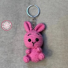 Uretti El Örgüsü Amigurumi Sevimli Tavşan Anahtarlık - Pembe