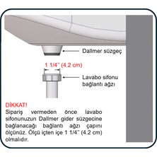 Dallmer Lavabo Evye Gider Süzgeci, Alman Kalitesi, Tapalı, 60 mm Çapında Paslanmaz Çelik Delikli Süzgeç, 1 1/4'' Ölçüsünde Gider Bağlantılı Lavabo ve Evye Sifonlarına Uygun