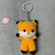 Uretti El Örgüsü Amigurumi Sevimli Tilki Anahtarlık - Sarı