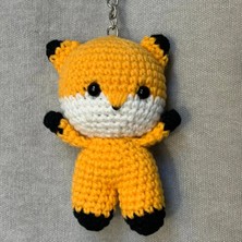 Uretti El Örgüsü Amigurumi Sevimli Tilki Anahtarlık - Sarı