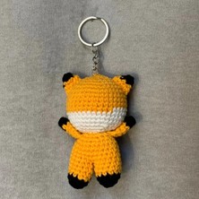 Uretti El Örgüsü Amigurumi Sevimli Tilki Anahtarlık - Sarı