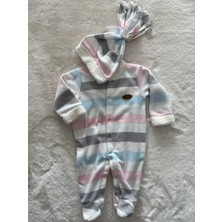 Nurcan Bebe Çizgili Kadife Tulum