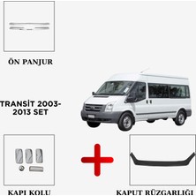 Alminox Oto Aksesuar Transit 2003-2013 Önpanjur - Kapı Kolu - Kaput Rüzgarlığı(Hediye)