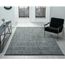 Aura Pixel Grey- Pamuk Tabanlı Yıkanılabilir Şönil Kilim