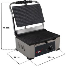 Enazon 12 Dilim Elektrikli Döküm Tost Makinesi  1550 W. - Döküm 35X24 - 11,75 kg - Inoks - Sarı