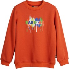 Bad Bear Hued Turuncu Çocuk Baskılı Sweatshirt