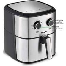 Wiami 6.5 Lt Retro Yağsız Hava Fritözü TTAF-500MS Retro Airfryer 6.5lt