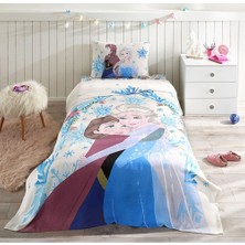 Özdilek Frozen Winter %100 Pamuk Tek Kişilik Disney Lisanslı Lastikli Fitted Çarşaf Çocuk Pike Takımı