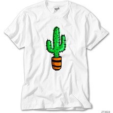 Wakha Kaktüs Beyaz Tişört