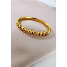 Mrs Flower Zirkon Taşlı Çelik Kelepçe