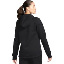 Nike Sportswear Tech Fleece Full Zip Hoodie Dark Heather Black Kadın Kapüşonlu Sweatshirt Siyah