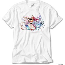 Wakha Anime Violin Girl Beyaz Tişört