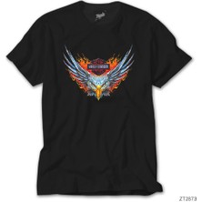 Wakha Harley Chopper Eagle Siyah Tişört