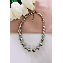 Mrs Flower Kadın Topçuklu Kolye Gümüş Renk