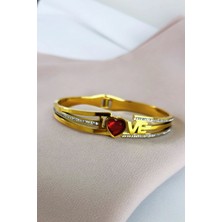 Mrs Flower Love Taşlı Çelik Kelepçe