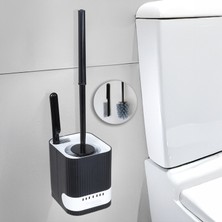 Yapışkanlı Hazneli 2'li Tuvalet Fırçası - Wc Klozet Fırçası ve Çok Amaçlı Banyo Temizlik Fırçası