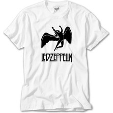 Wakha LED Zeppelin Black Angel Beyaz Tişört