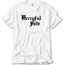 Wakha Mercyful Fate Logo Text Beyaz Tişört
